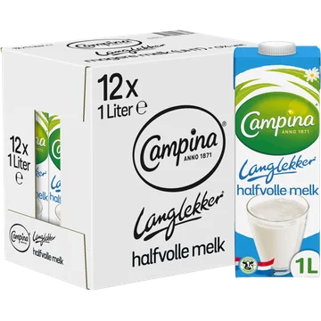 Campina Langlekker halfvolle melk 12 x  1 L