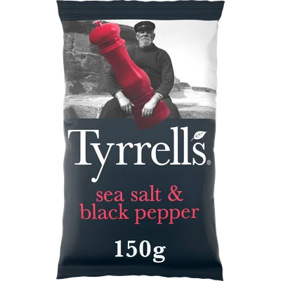 Tyrrells Sea Salt & Black Pepper 150 g