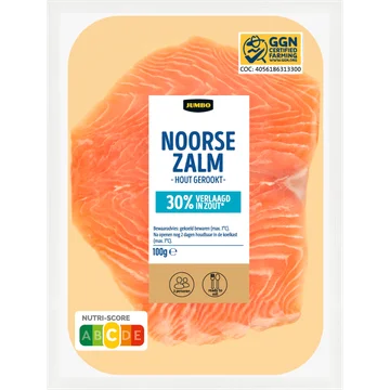 Jumbo Noorse Zalm Hout Gerookt 100 g Verlaagd in Zout