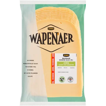Wapenaer Goudse Kaas Jong 48+ Voordeelverpakking Plakken ca. 350 g