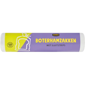 Jumbo Boterhamzakken met Sluitstrips 120 Stuks