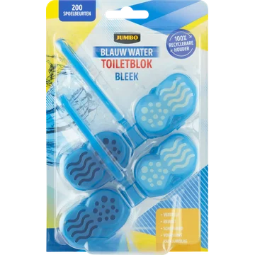 Jumbo Blauw Water Toiletblok Bleek 2 x 48 g