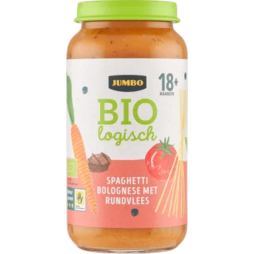 Jumbo Babyvoeding Biologisch Spaghetti Bolognese met Rundvlees 18+ Maanden 250 g