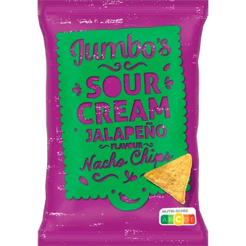 Jumbo's Nacho Chips Sour Cream Jalapeño Smaak 150 g