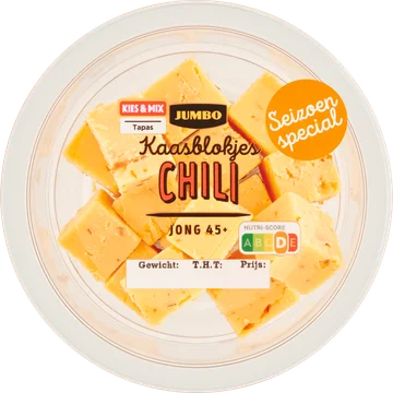 Jumbo Kaasblokjes Chili Jong 45+ 100 g
