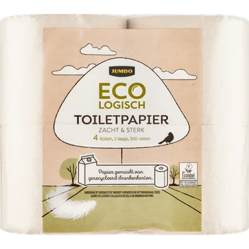 Jumbo Ecologisch Toiletpapier 3 Laags 4 Rollen