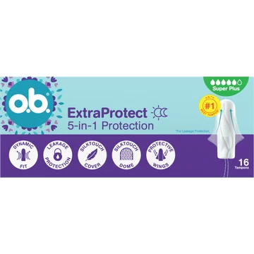 o.b. ExtraProtect 5-in-1 Protection Super Plus Tampons 16 Stuks