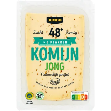 Jumbo Komijn Kaas Jong 48+ Plakken 190 g