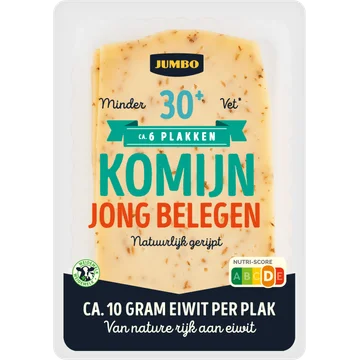 Jumbo Komijn Kaas Jong Belegen 30+ Plakken 190 g