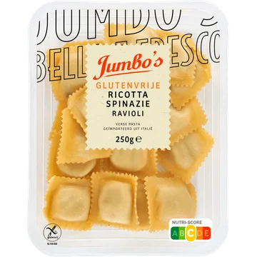 Jumbo's Verse Pasta Ravioli Ricotta Spinazie Glutenvrij 250 g