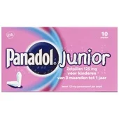 Panadol Junior zetpillen 125 mg, 10 stuks (1 st)