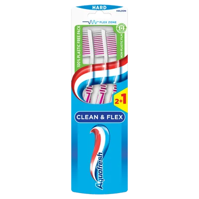 Aquafresh Clean & flex hard tandenborstel (1 st)