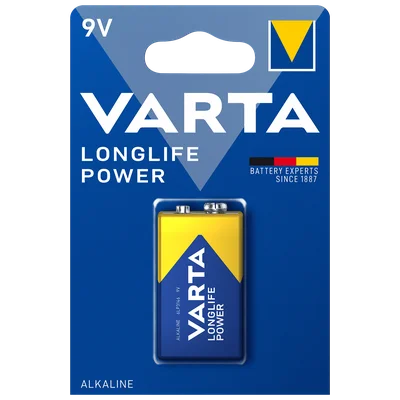 Varta Longlife power 9V alkaline batterijen (1 st)