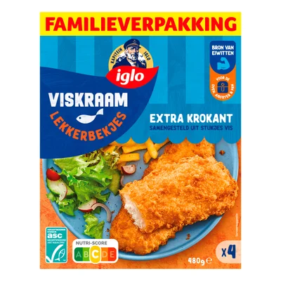 Iglo Viskraam Lekkerbekjes traditioneel Doos 480 g (480 g)