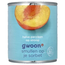 G'Woon g'woon perziken op lichte siroop (820 g)