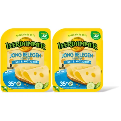Leerdammer Lightlife jong belegen 35+ plakken 2pack