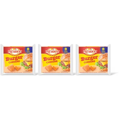 Président Burger gourmand au cheddar 3-pack