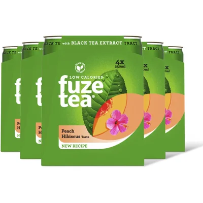 Fuze Tea Black ice tea peach hibiscus 20-pack