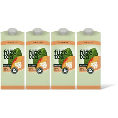 Fuze Tea Black tea peach elderflower ns 4-pack