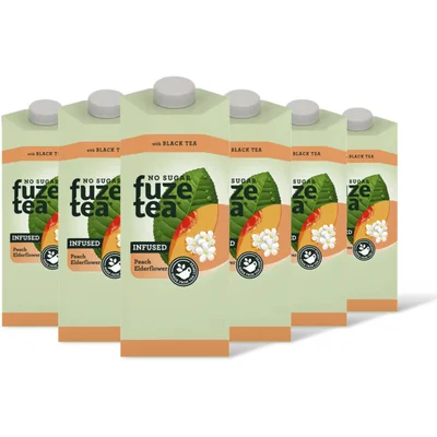 Fuze Tea Black tea peach elderflower ns 6-pack