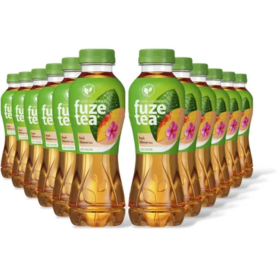 Fuze Tea Black ice tea peach hibiscus 12-pack