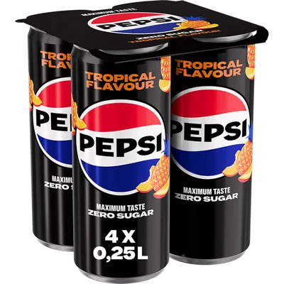 Pepsi Tropical flavour zero sugar 4-pack