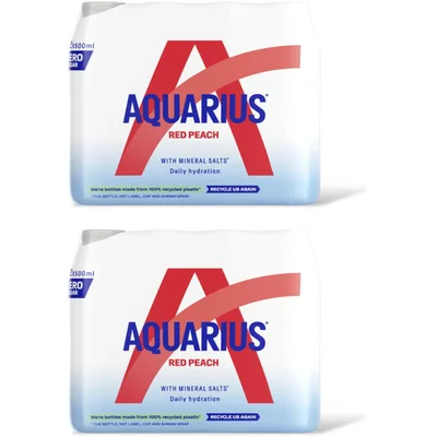 Aquarius Red peach zero sugar 24-pack