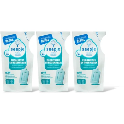 Seepje Handzeep eucalyptus rozemarijn navul 2pk