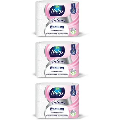 Nalys Velours giga roll toiletpapier 3-pack