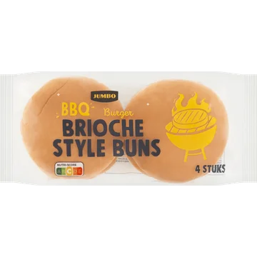 Jumbo BBQ Burger Brioche Style Buns 4 Stuks