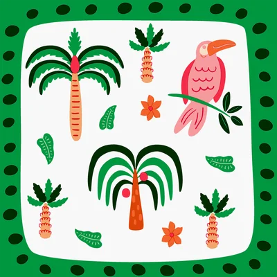 Neutraal Servetten Modern Palms