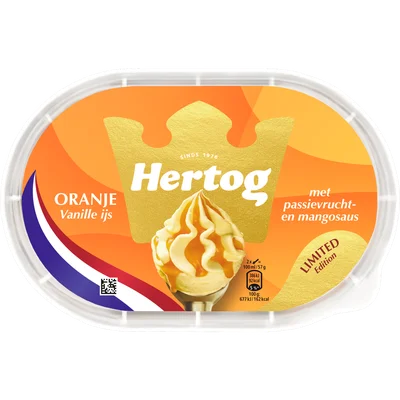 Hertog Ijs oranje vanille