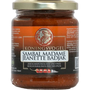 Koningsvogel Sambal Madame Jeanette Badjak 280 g