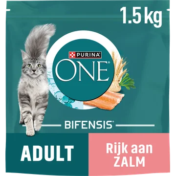 Purina® ONE Adult Rijk aan Zalm kattenvoer 1,5 kg