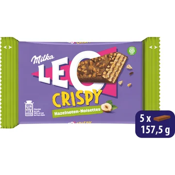Milka LEO Crispy Hazelnoot (5x31g) 155g