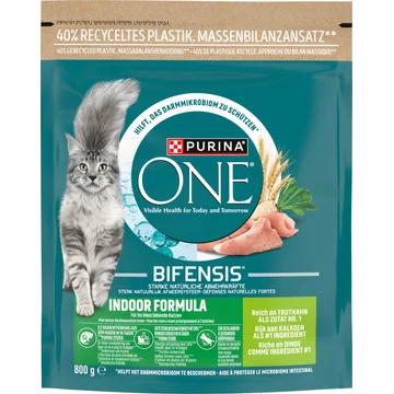 PURINA® ONE Indoor Rijk aan Kalkoen kattenvoer 800 gr