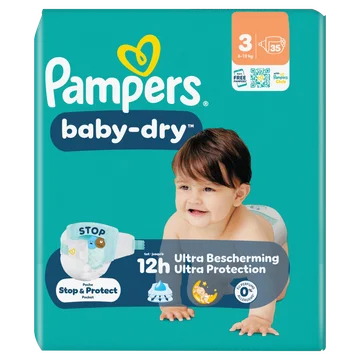 Pampers Baby-Dry Maat 3, 35 Luiers
