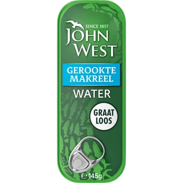 John West Gerookte Makreel Water 145 g
