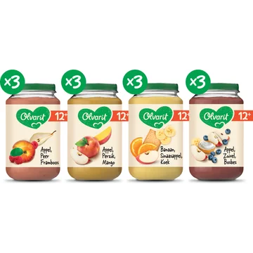 Olvarit 12+ Maanden Variatiemenu Fruit 12 x 200g