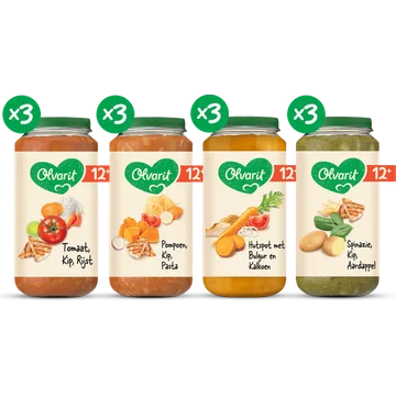 Olvarit 12+ Maanden Variatiemenu Maaltijd Versie 1 12 x 200g