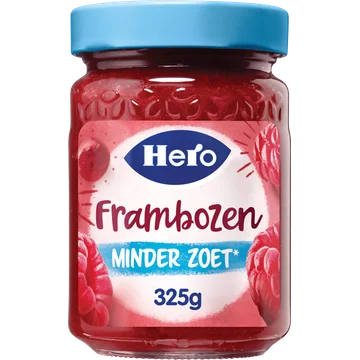 Hero Jam Minder Zoet Frambozen 325g