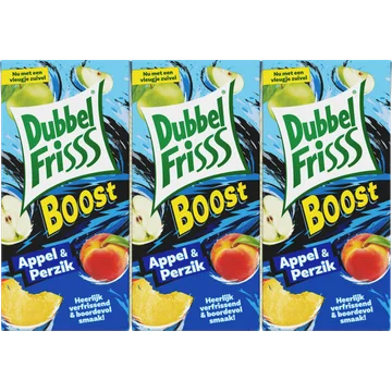 DubbelFrisss Boost Appel - Perzik 6-pack 0,2L