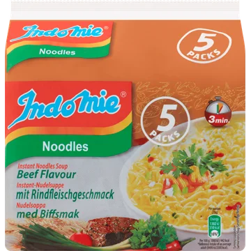 Indomie Instant Noodles Soup Beef Flavour 5 x 70 g