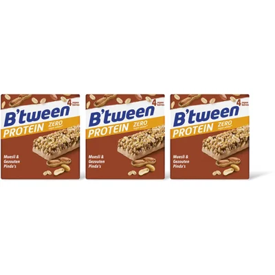 Hero B'tween protein zero muesli & pinda 3-pk