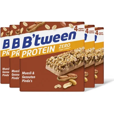 Hero B'tween protein zero muesli & pinda 5-pk