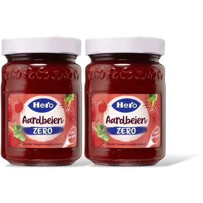 Hero Jam zero aardbeien 2-pack