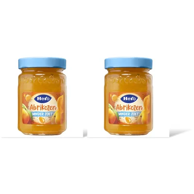 Hero Jam minder zoet abrikozen 2-pack