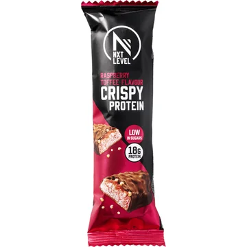 NXTLVL Crispy Proteinereep Raspberry Toffee 55g
