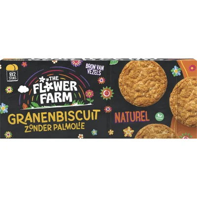 Flower Farm Granenbiscuit naturel zonder palmolie