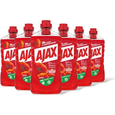 Ajax Rode bloemen allesreiniger 6-pack